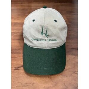 Vintage Churchill Downs Kentucky Derby Dad Hat Tan Green Preppy Old Money